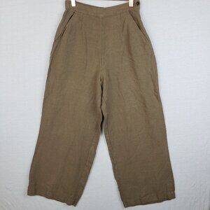 Vintage GAP Y2K 100% Linen Pants Wide-Leg Trousers Woven Neutral Minimalist sz 6